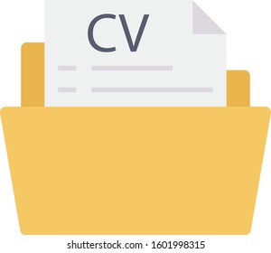 Job Interview Flat icons for resume  & folder 