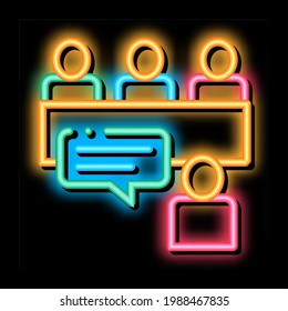 Job Interview Human Silhouette Hunting neon light sign vector. Glowing bright icon transparent symbol illustration