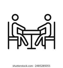 Job interview icon Black line art vector