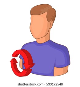 Job interview icon. Cartoon illustration of job interview vector icon for web