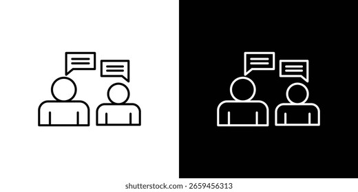 Icono de entrevista de trabajo para concepto y Diseño gráfico. Colección de iconos de vector de estilo negro de alta calidad
