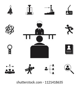 job interview icon. Detailed set of HR Heat hunting icons. Premium quality graphic design sign. One of the collection icons for websites, web design, mobile app on white background