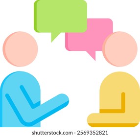 Job Interview Icon Flat Vector Illustration