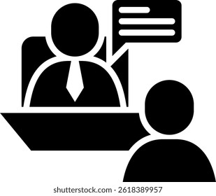 Job Interview Icon Glyph Vector Illustration