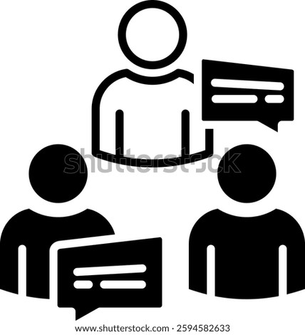 Job Interview Icon Glyph Vector Illustration