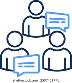 Job Interview Icon Line Color Vector Illustration
