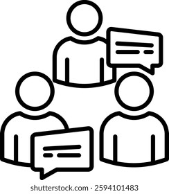 Job Interview Icon Line Vector Illustration