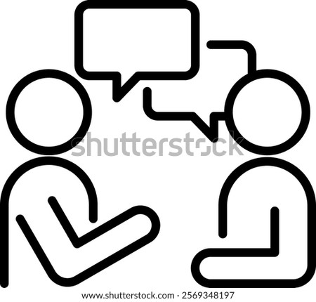 Job Interview Icon Line Vector Illustration