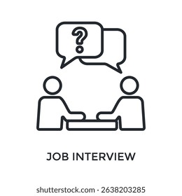 Job Interview Icon Outline Style. Vector Illustration For Graphic Design