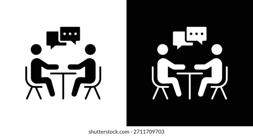 Job interview icon Set collection. Vector silhouette.