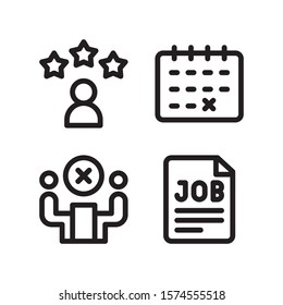 job interview icon set. linear design. choice of employee. Line with editable stroke