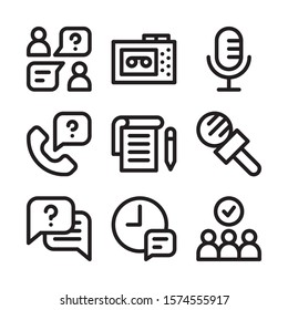 job interview icon set. linear design. choice of employee. Line with editable stroke