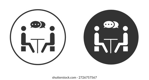 ícone de entrevista de emprego silhueta forma gráfico simples símbolos clipart
