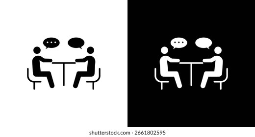 Job interview icon symbol. Vector icon in trendy flat design