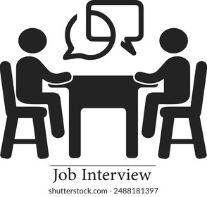 Job interview icon vector blck.