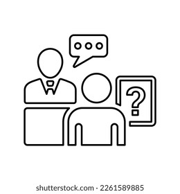 Icono de entrevista de trabajo. Ilustración vectorial. Símbolo de línea. 