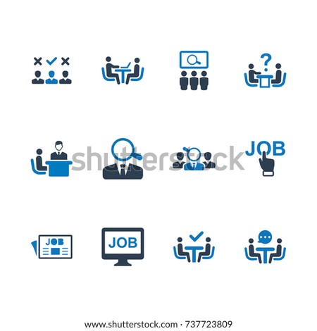 Job Interview Icons - Blue Version