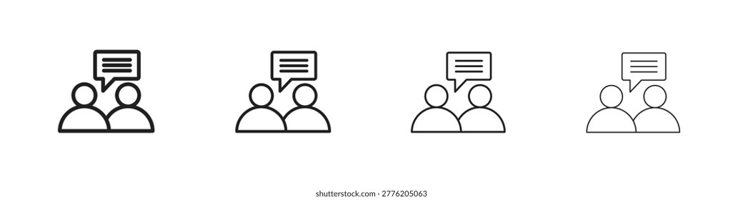 Job interview icons in minimalistic thin line strokes designs