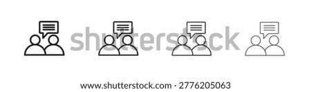 Job interview icons in minimalistic thin line strokes designs