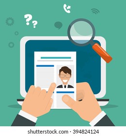 Job interview and laptop icon design