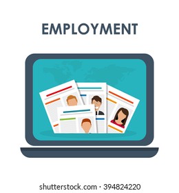 Job interview and laptop icon design