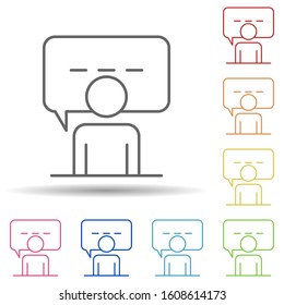 Job interview line in multi color style icon. Simple thin line, outline vector of business organisation icons for ui and ux, website or mobile application