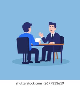 Entrevista de trabajo. Gerente masculino entrevistando a candidato masculino
