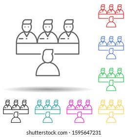job interview multi color style icon. Simple thin line, outline vector of interview icons for ui and ux, website or mobile application