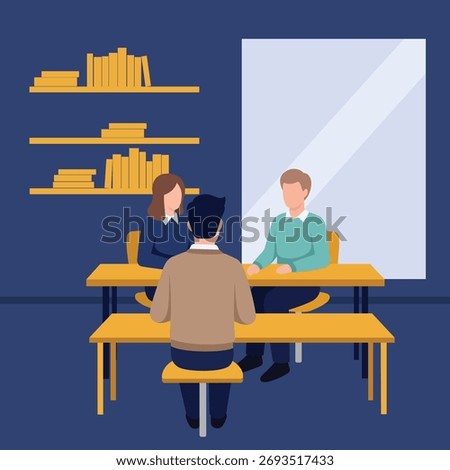 Job Interview in Office flat illustration