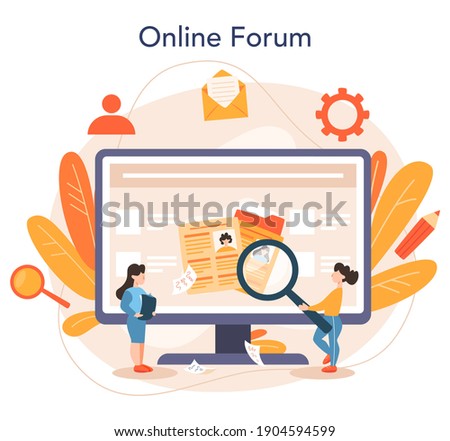 Job interview online service or platform. Idea of employment and hiring. Recruitment manager searching. Online forum. Isolated flat vector illustration