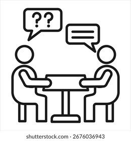 Job Interview Outline Icon Vector Illustration