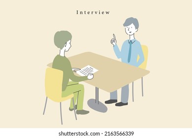 job interview people office vector
