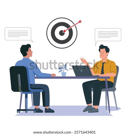 Job Interview Preparation: Professional Tips for Success with Laptop and Modern Workspace in Vector Flat Illustration