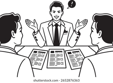 Entrevista de Trabalho Apresentação Candidatos Apresentando Ideias para a Equipe de Recrutamento