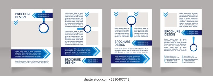 Job interview process guideline blank brochure layout design. Vertical poster template set with empty copy space for text. Premade corporate reports collection. Editable flyer 4 paper pages