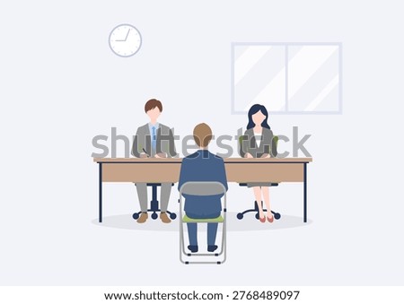 Job Interview Scene with New Graduate Candidate and Interviewers