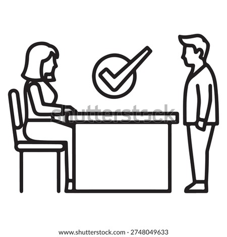Job interview with successful candidate marking