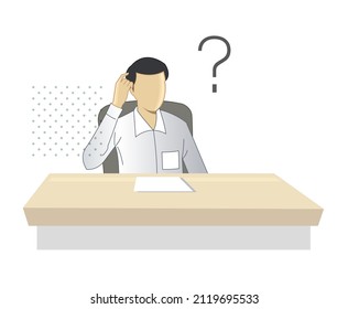 Job Interview - Unable to Answer - Illustration as EPS 10 File
