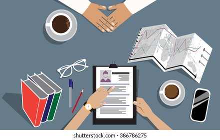 Job interview vector flat illustration