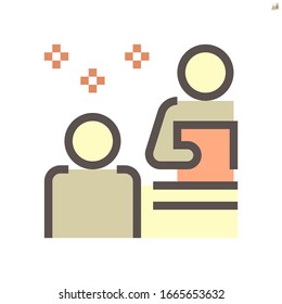 Job interview vector icon design, 48X48 pixel perfect and editable stroke.