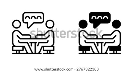 Job Interview Vector Line Icon for Recruitment and Employment