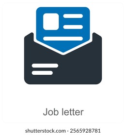 Job Letter and resume icon concept