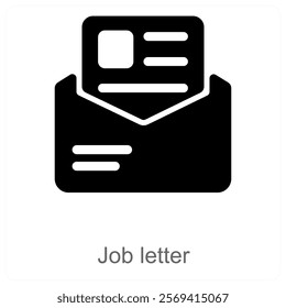 Job Letter and resume icon concept