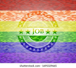Job lgbt colors emblem. Vector Illustration. Mosaic.