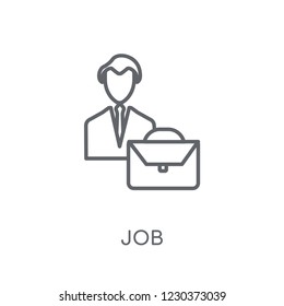 Job linear icon. Modern outline Job logo concept on white background from Human Resources collection. Suitable for use on web apps, mobile apps and print media.