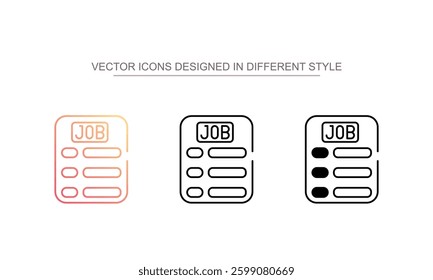 Job List icon design with white background stock illustration