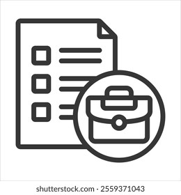 Job List Outline Icon Vector Illustration