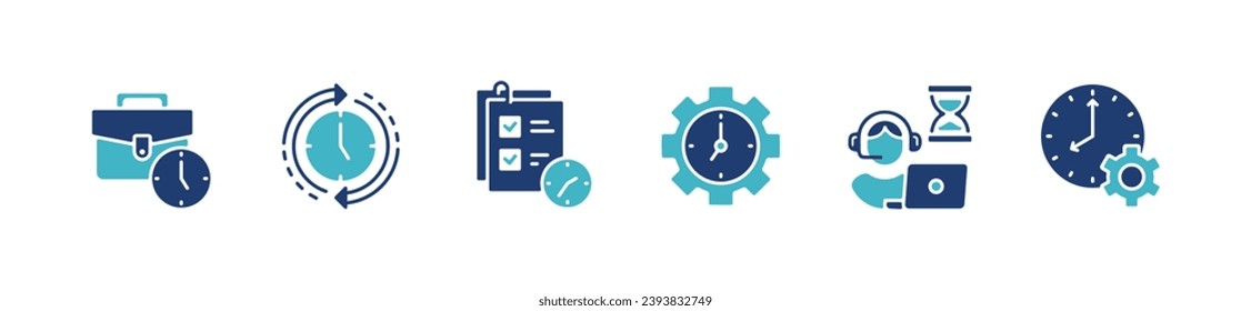 job list target deadline productivity working schedule icon vector business time management gear setting symbol illustration