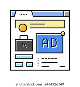 job listing ad interview job color icon vector. job listing ad interview job sign. isolated symbol illustration