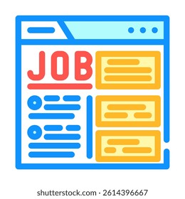 job listing ad interview job color icon vector. job listing ad interview job sign. isolated symbol illustration